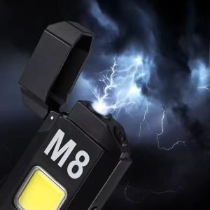 DH-001 COB LED Flashlight with Dual Arc Pulse Flameless Lighter