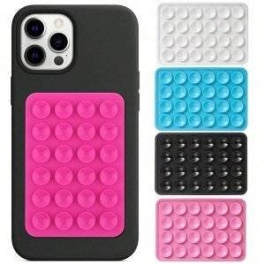 Mobile Phone Silicone Suction Cup Square Mobile Phone Single-Sided Case Anti-Slip Holder Mount Suction (random color)