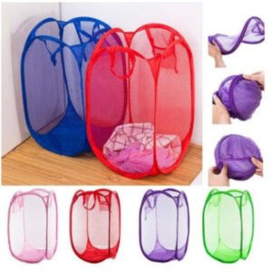 Foldable Laundry Bag – Home Cloth Storage & Mesh Washing Basket
