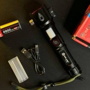 RuiLang RL-2210 Multifunctional Rechargeable Flashlight – 8800mAh Power Bank & 2KM Beam Range