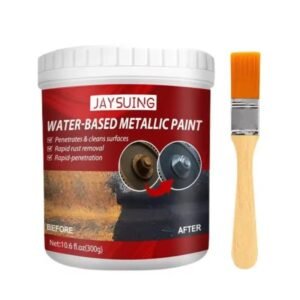 Rust Paint Metallic Paint – Anti-Rust Protection Coating (300g Pouch with Brush)