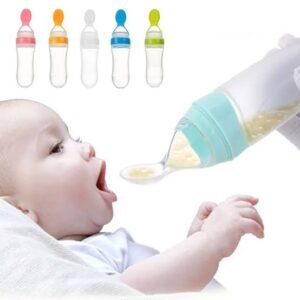 Silicone Bottle Feeding Baby Spoon Feeder (Random Color) – Safe & Easy Feeding for Babies