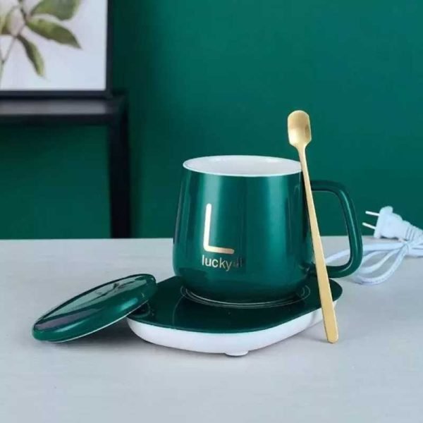Electric Heated Coffee Mug with Temperature-Controlled Pad